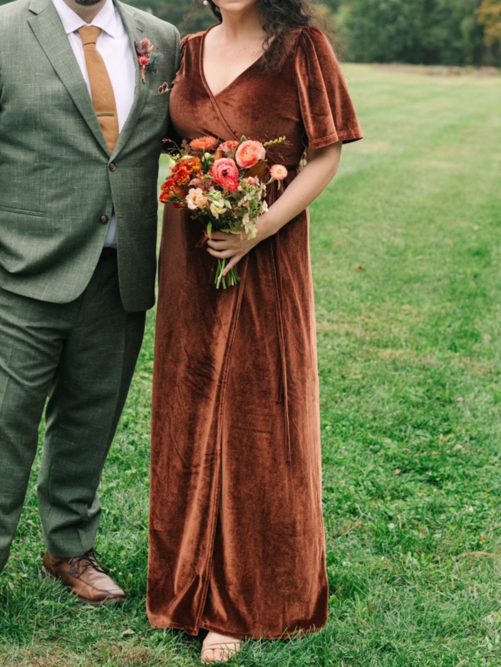 Baltic Born Meghan Velvet Wrap Dress, Bronze